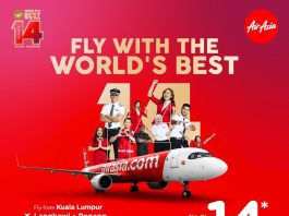 AirAsia celebrates 14 years as World’s Best Low Cost Airline with fares on sale from just RM14 all-in one way