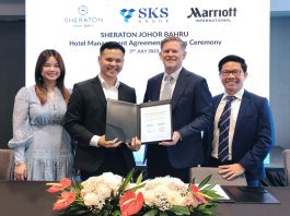 MARRIOTT INTERNATIONAL SIGNS AGREEMENT WITH SKS GROUP TO BRING THE SHERATON BRAND TO JOHOR BAHRU IN MALAYSIA