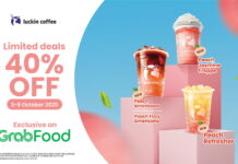 LUCKIN COFFEE JOINS GRABFOOD WITH THE LATEST DEBUT OF NEW PEACH FLAVOUR SERIES