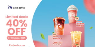 LUCKIN COFFEE JOINS GRABFOOD WITH THE LATEST DEBUT OF NEW PEACH FLAVOUR SERIES