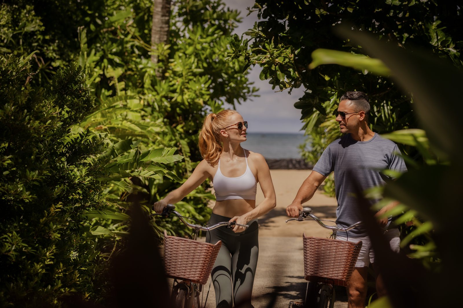 Beach cycling at Anantara Layan Phuket Resort.
