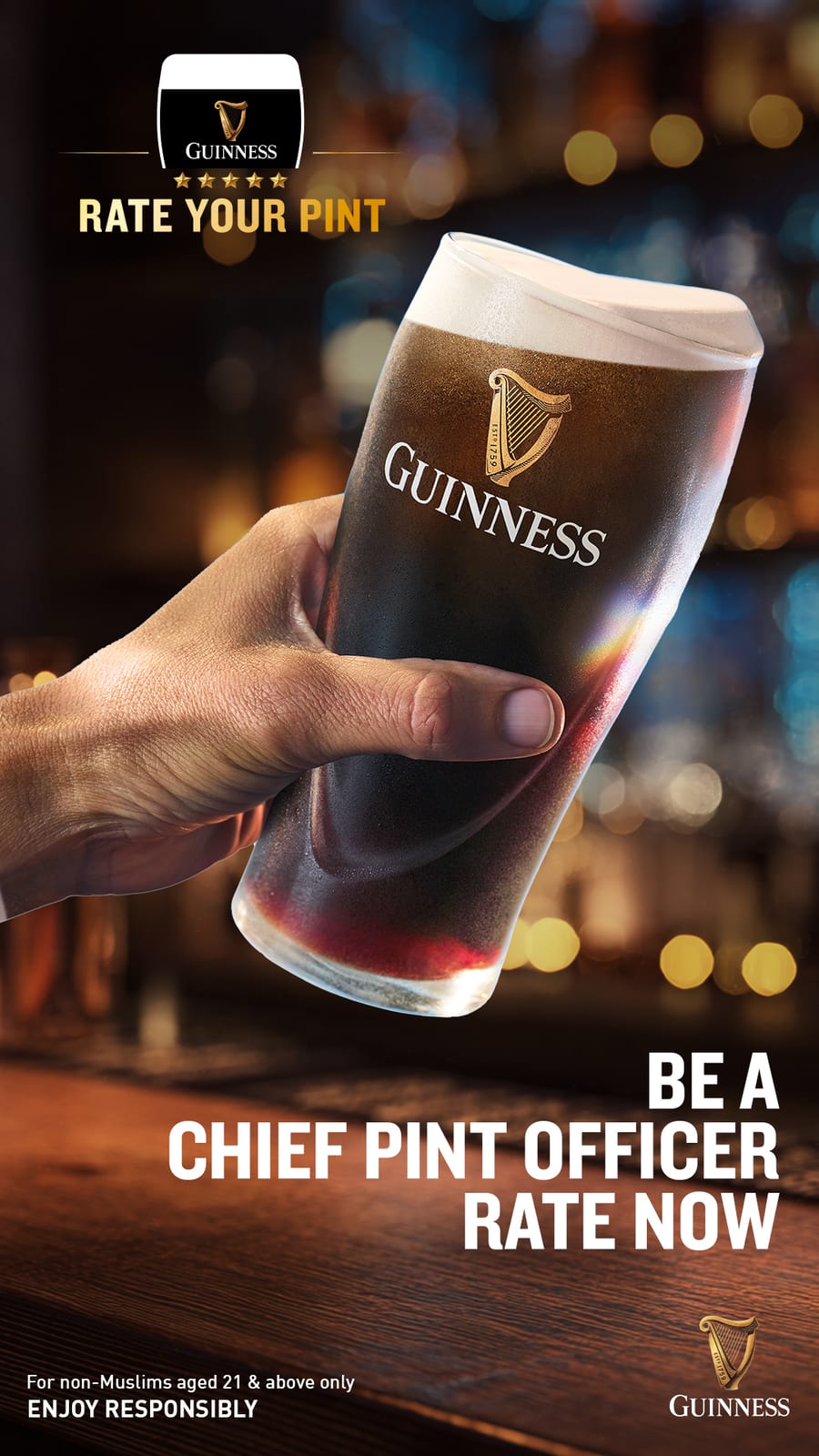 Guinness Rate Your Pint campaign visual