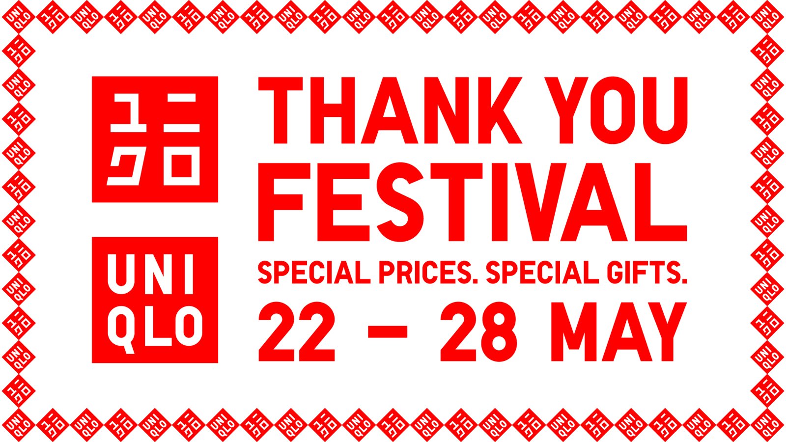 UNIQLO Thank You Festival features special prices, gifts and new arrivals.