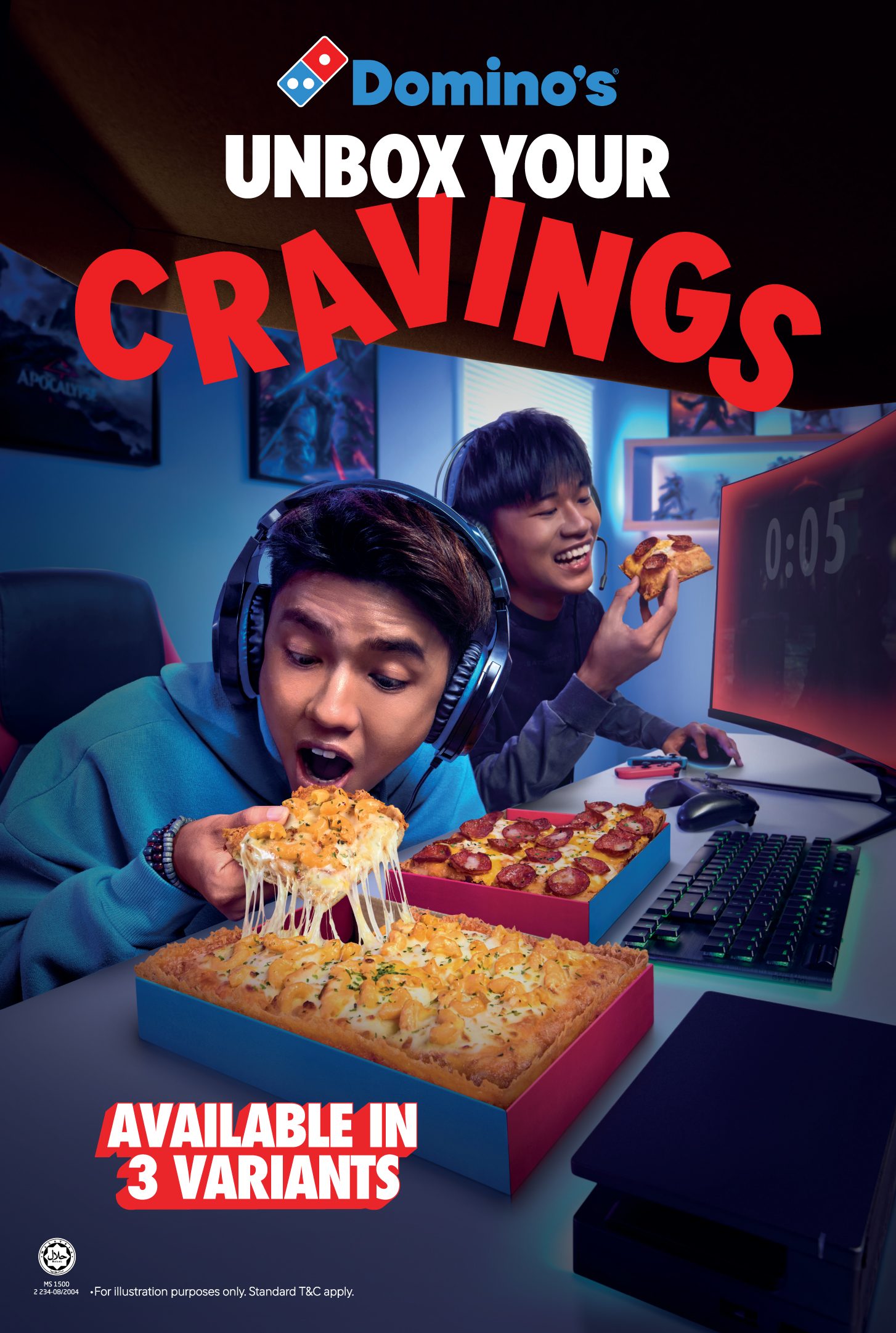 Domino's Malaysia Unbox Your Cravings gaming-themed campaign visual