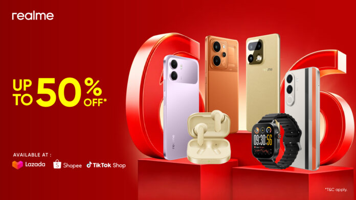 realme 6.6 Double Digit Sale offers up to 50% off on Lazada, Shopee and TikTok Shop