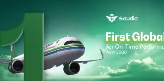 Saudia Ranked First Globally for On-Time Performance in May 2026 Saudia ranked first globally for on-time performance in May 2026.