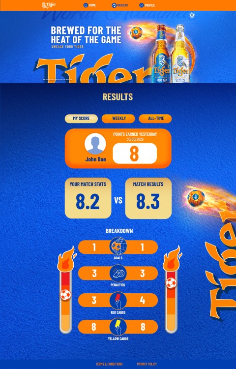 Tiger Football Heat League tracking screen