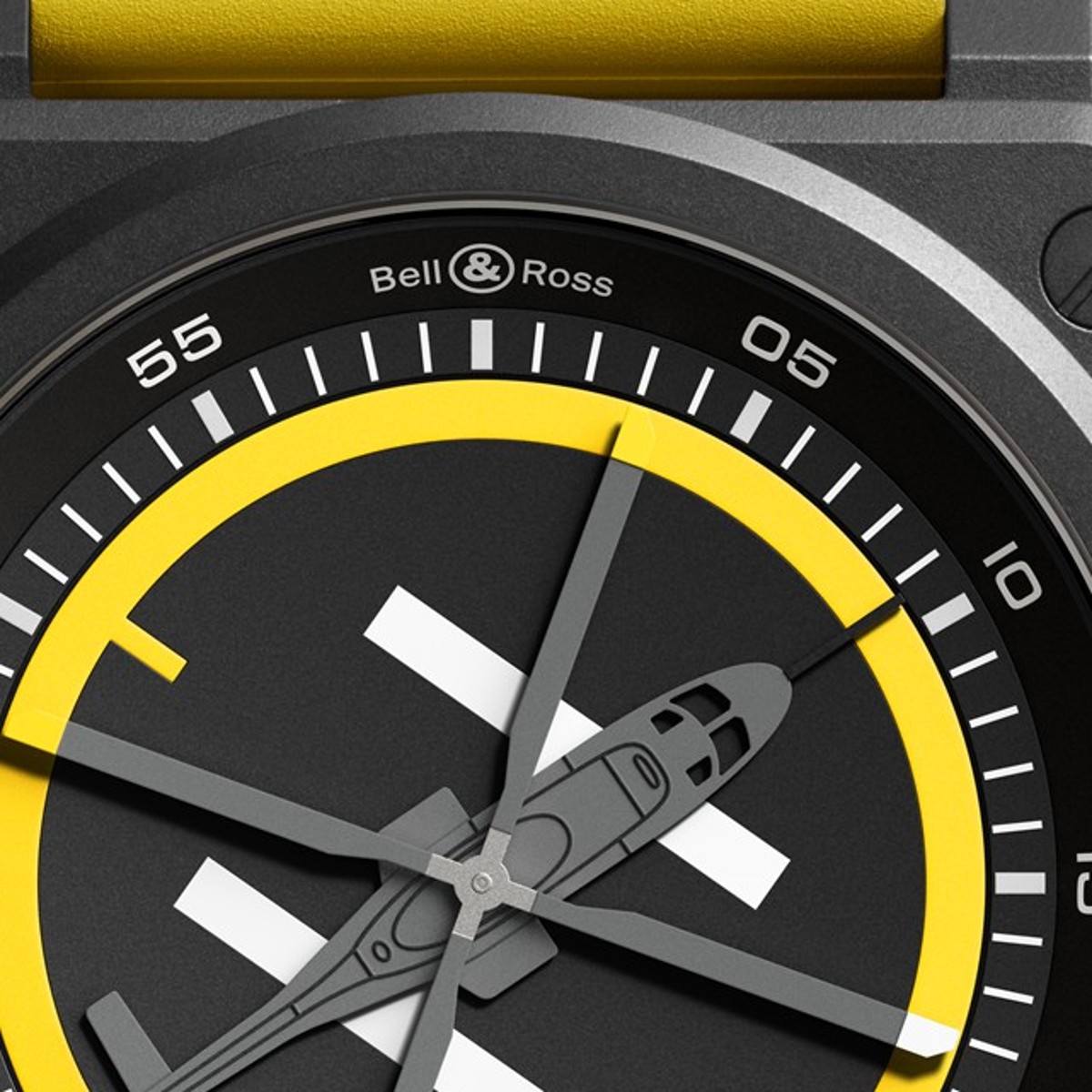 Close-up of the BR-03 Helipad dial details.