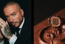 CASIO and J Balvin Reunite for Second Limited-Edition Collaboration Launch of the CRW001JB-9 Ring Watch J Balvin wearing the CASIO x J Balvin CRW001JB-9 Ring Watch beside a close-up of the ring watch