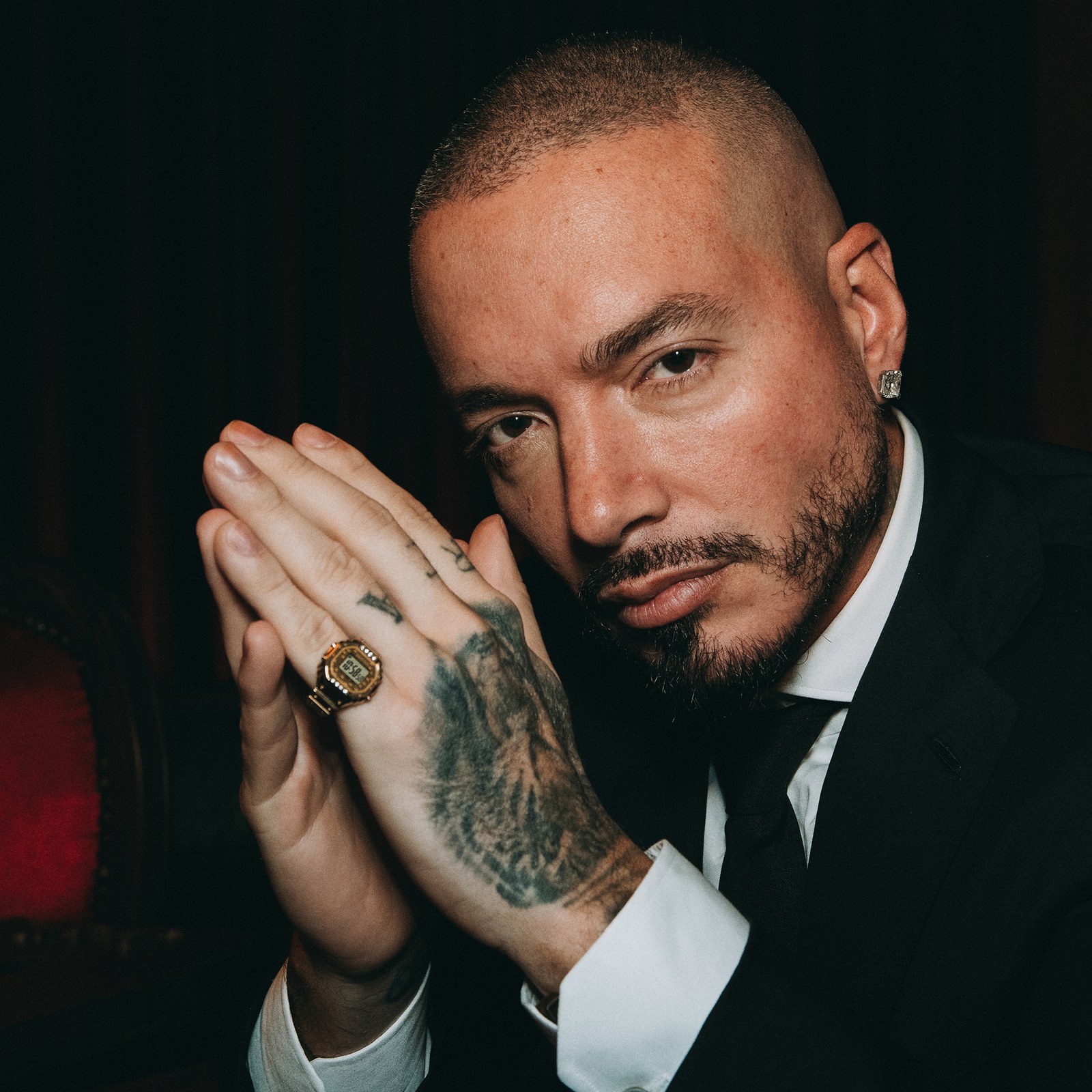 J Balvin wearing the limited-edition CASIO x J Balvin Ring Watch