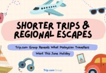 Trip.com Group – Shorter Getaways and Regional Escapes Shape Malaysians’ June Travel Plans Trip.com Group illustration promoting shorter trips and regional escapes for Malaysian travellers
