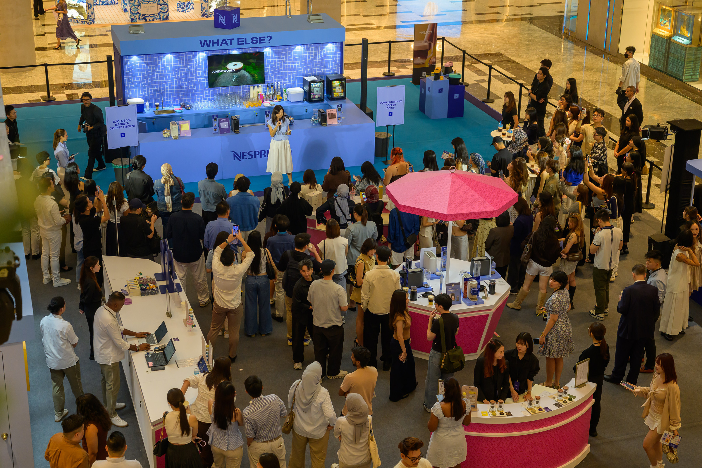 Visitors exploring Nespresso’s Vertuo World experience at The Exchange TRX