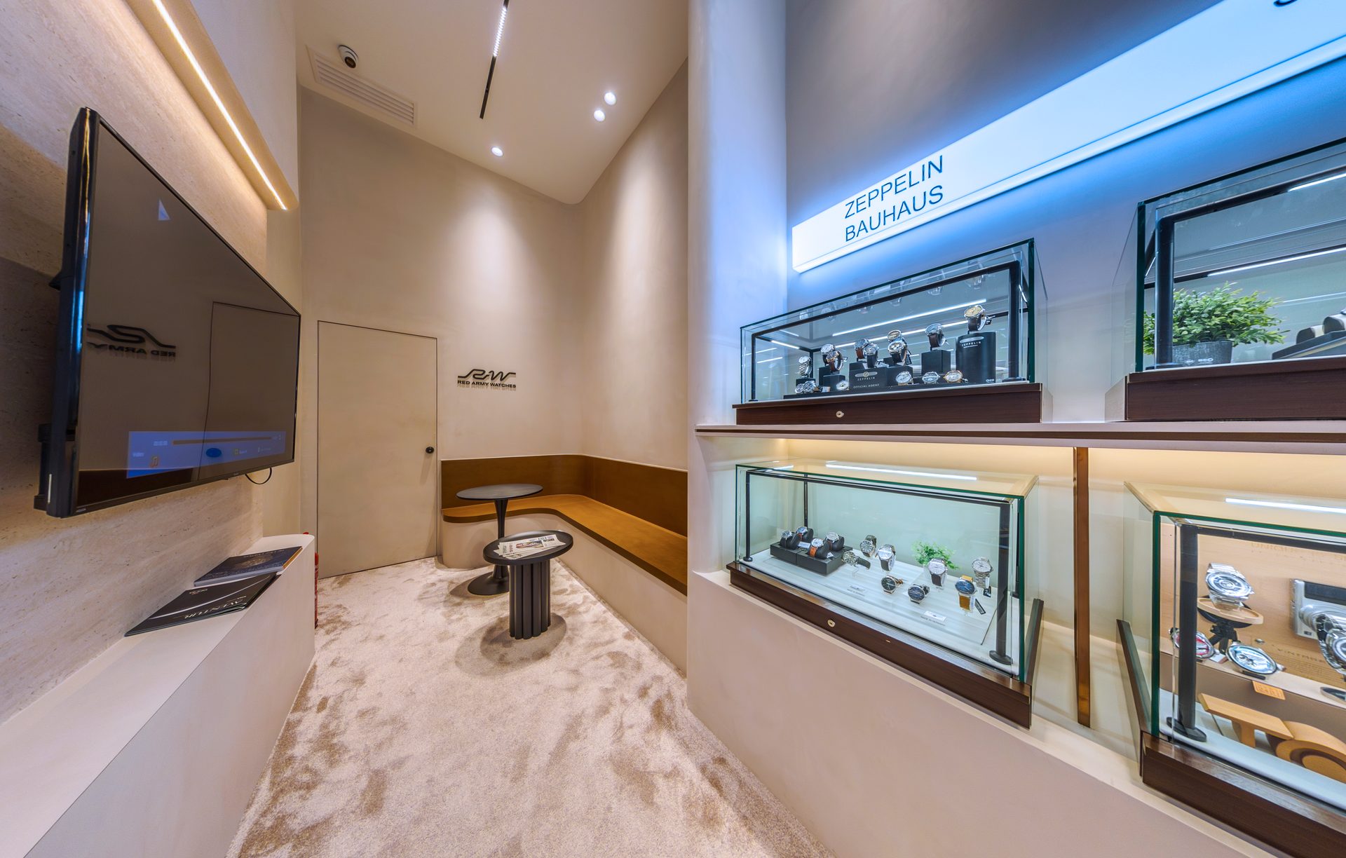Red Army Watches boutique interior and storefront visual