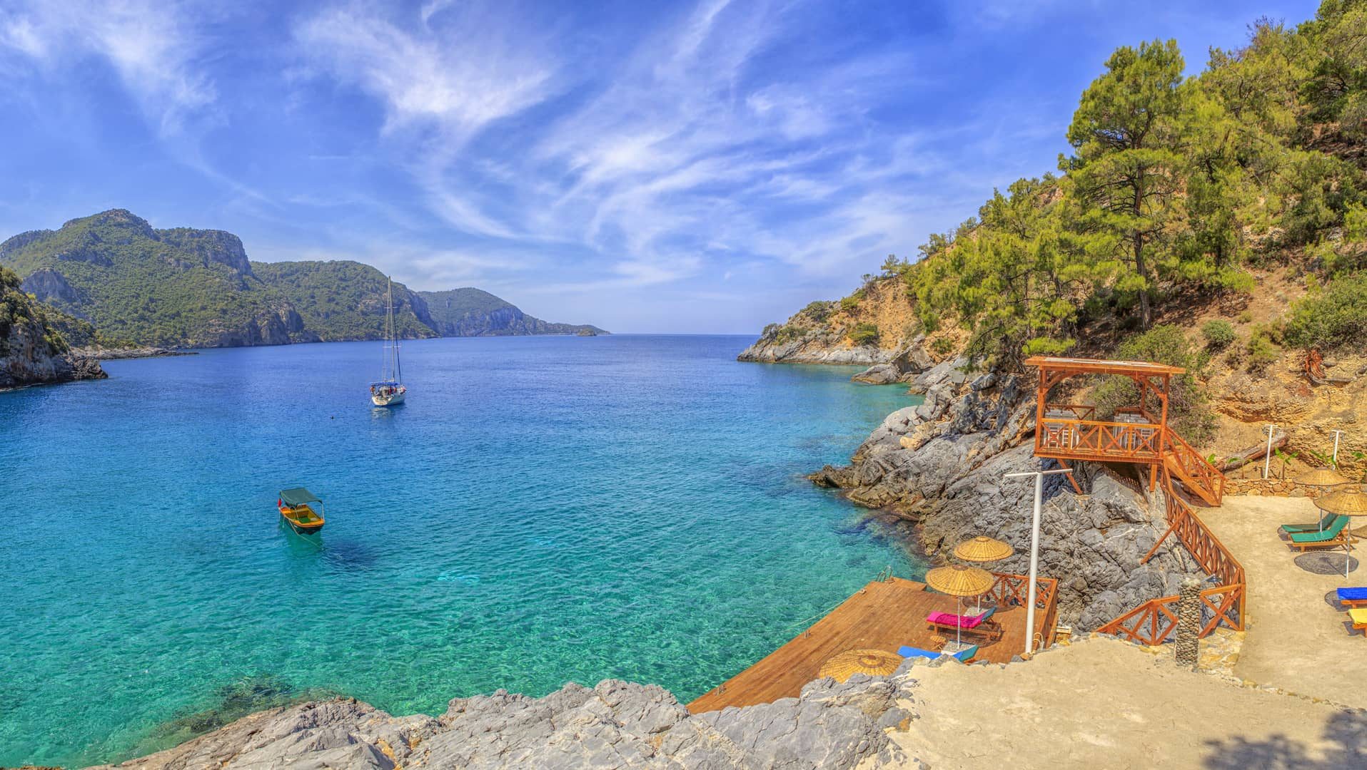 Fethiye coastline in Muğla, Türkiye.
